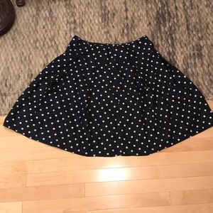 SOLD Navy blue and white polka dot skirt